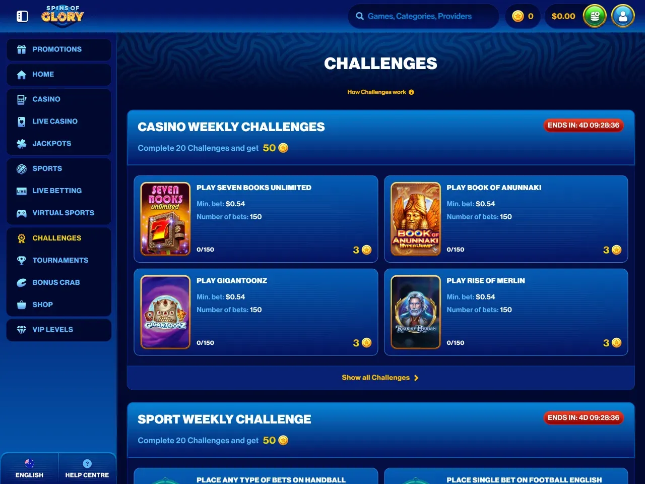 Spins Of Glory screenshot